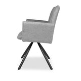 sedia imbottita girevole mosaic in tessuto colore grigio, design accogliente ideale per sedute prolungate