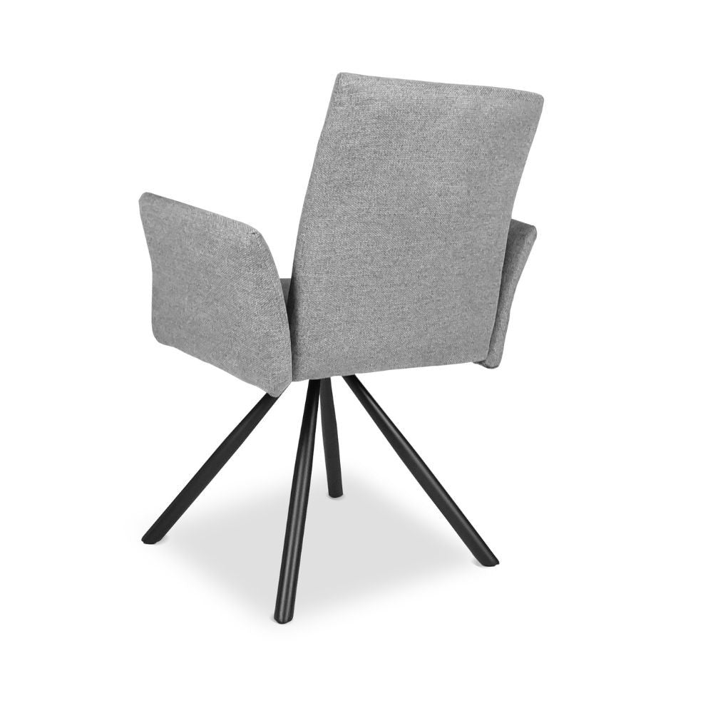 sedia imbottita girevole mosaic in tessuto colore grigio, perfetta combinazione di eleganza e comfort