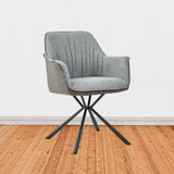 sedia imbottita comet con retro elephant e seduta grigia, sedia imbottita con rivestimento in tessuto o velluto