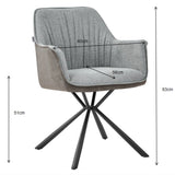 sedia imbottita comet con retro elephant e seduta grigia, design accogliente ideale per sedute prolungate