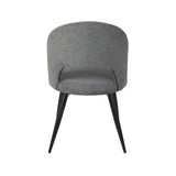 sedia lunetta imbottita in tessuto grigio con gambe nere, struttura solida e seduta ergonomica