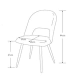 sedia lunetta imbottita in tessuto grigio con gambe nere, rivestimento facile da pulire e resistente