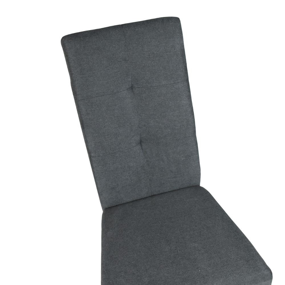 sedia eric in legno colore grigio con seduta in tessuto grigio, struttura solida e seduta ergonomica