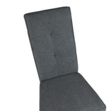 sedia eric in legno colore grigio con seduta in tessuto grigio, struttura solida e seduta ergonomica