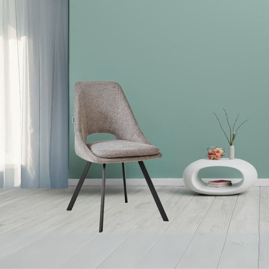 sedia imbottita blauss in tessuto tortora, sedia imbottita con rivestimento in tessuto o velluto