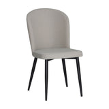 sedia barka in tessuto anka 04 colore grigio chiaro con piedi neri, dettaglio dell’imbottitura morbida e confortevole