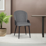 sedia simo in tessuto nordic 16 grigio chiaro con dettaglio posteriore in nabuk uras 10 antracite e gambe in metallo nere, sedia imbottita con rivestimento in tessuto o velluto