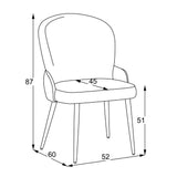 sedia simo in tessuto nordic 16 grigio chiaro con dettaglio posteriore in nabuk uras 10 antracite e gambe in metallo nere, design accogliente ideale per sedute prolungate