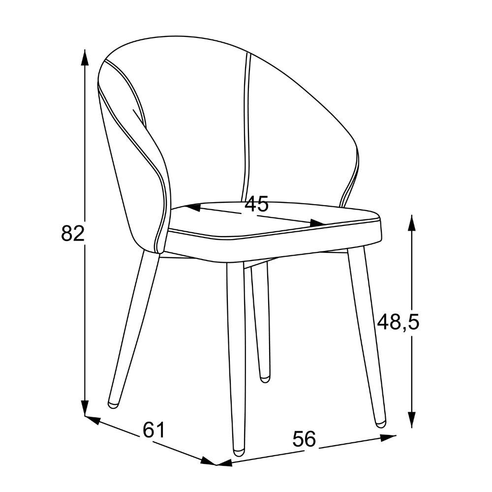 sedia patya in tessuto nordic 16 grigio cenere e gambe nere, design accogliente ideale per sedute prolungate