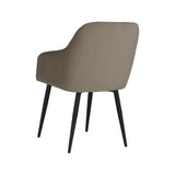 sedia rarra in tessuto anka 06 tortora e gambe nere, vista ambientata in soggiorno o sala da pranzo