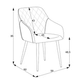 sedia rarra in tessuto anka 06 tortora e gambe nere, design accogliente ideale per sedute prolungate