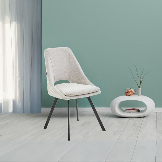 sedia imbottita blauss in tessuto ecrù, sedia imbottita con rivestimento in tessuto o velluto