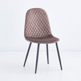 sedia imbottita bretta in vellutino colore taupe e gambe nere, sedia imbottita con rivestimento in tessuto o velluto