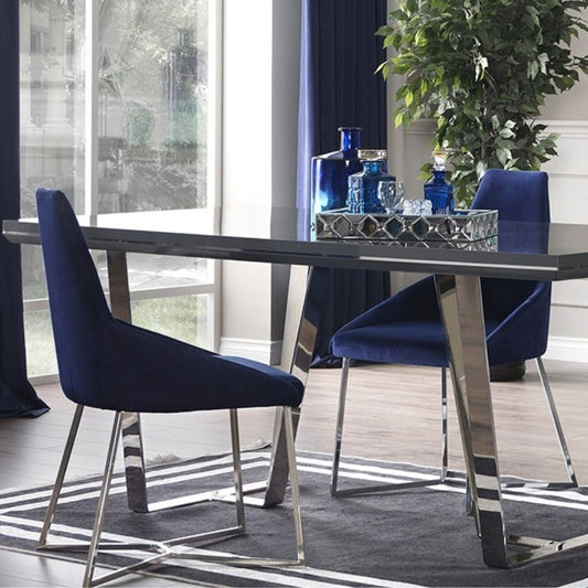 sedia enzio tessuto blu parliament, sedia imbottita con rivestimento in tessuto o velluto