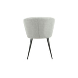 sedia krid tessuto grigio chiaro e piedi metallo nero, struttura solida e seduta ergonomica