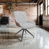 sedia da pranzo agora grigio chiaro con schienale in ecopelle aragosta e gambe nere con base fissa, sedia imbottita con rivestimento in tessuto o velluto