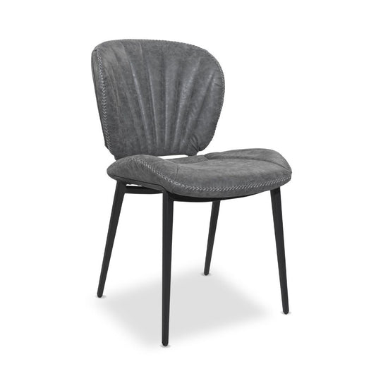 sedia elice colore grigio chiaro gambe in metallo colore nero, sedia imbottita con rivestimento in tessuto o velluto