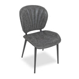 sedia elice colore grigio chiaro gambe in metallo colore nero, dettaglio dell’imbottitura morbida e confortevole