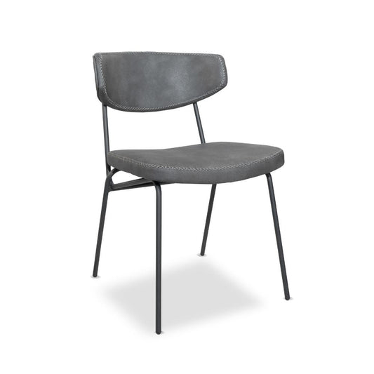 sedia callisto colore grigio vintage gambe metallo nero, sedia imbottita con rivestimento in tessuto o velluto