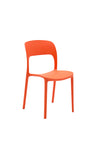 set di 4 sedie south beach in polipropilene arancione, sedia per esterno resistente agli agenti atmosferici