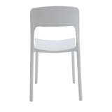 set di 4 sedie south beach in polipropilene bianco, dettaglio della finitura in metallo, plastica o legno trattato