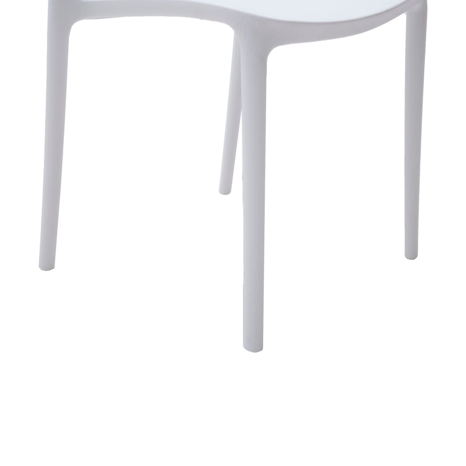 set di 4 sedie south beach in polipropilene bianco, impilabile e salvaspazio per uso stagionale