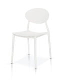 set di 4 sedie bang lamphu in polipropilene bianco schienale ovale, sedia per esterno resistente agli agenti atmosferici