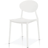 set di 4 sedie bang lamphu in polipropilene bianco schienale ovale, dettaglio della finitura in metallo, plastica o legno...