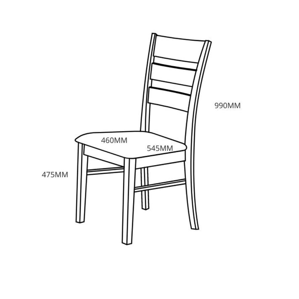 sedia in legno lisa colore grigio h 99x46x54.5 cm., vista ambientata in sala da pranzo o rustico moderno