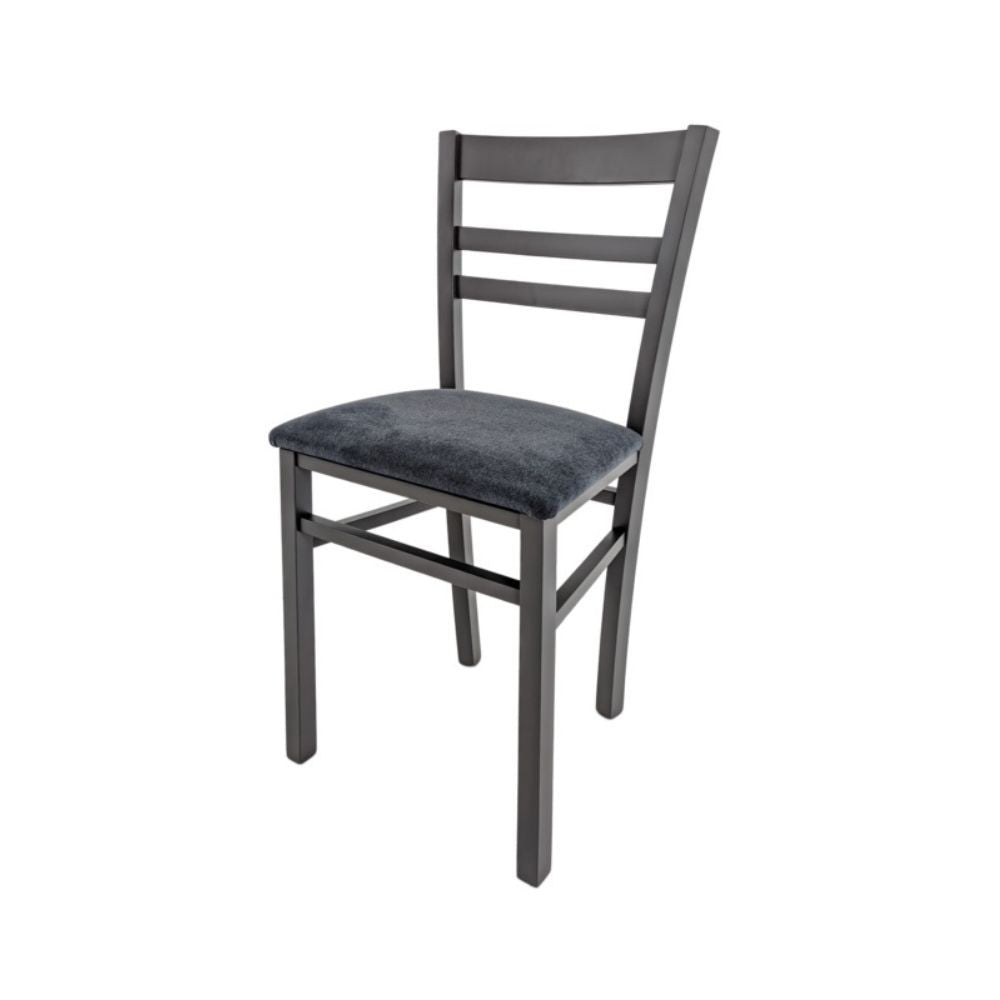 sedia cromica grigio seduta enjoy lux 24, dettaglio della lavorazione naturale del legno