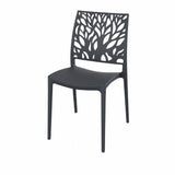 sedia tree in polipropilene rinforzata con fibra di vetro colore grigio metal, facile da pulire e perfetta per uso quotidiano