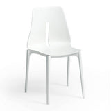 sedia oblong polipropilene bianco, sedia moderna in plastica resistente e leggera