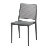 sedia grid polipropilene grigio, dettaglio della seduta ergonomica in polipropilene