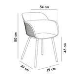 poltrona shell-p grigio cemento, vista ambientata in cucina, ufficio o sala d’attesa