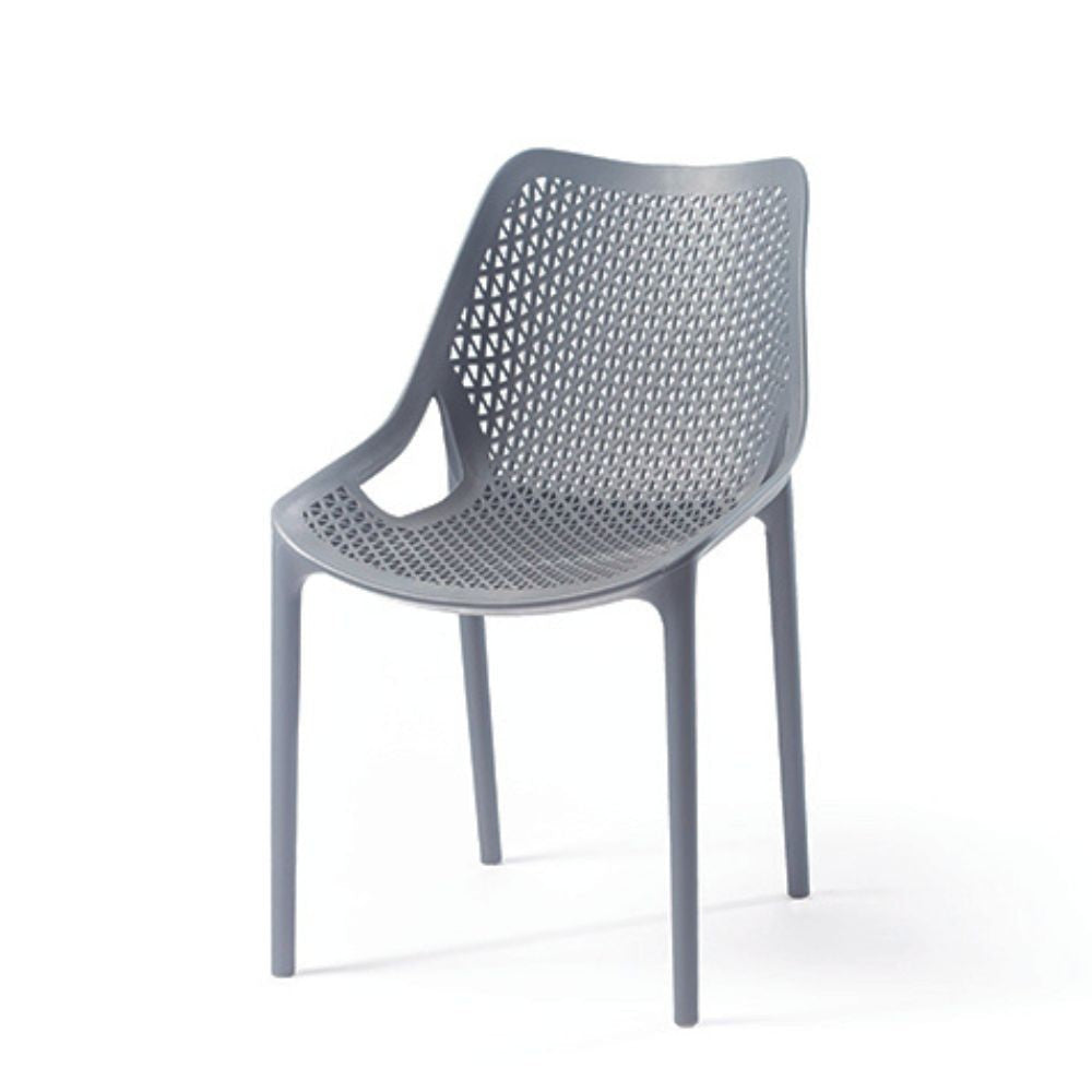 sedia bilros polipropilene grigio, dettaglio della seduta ergonomica in polipropilene