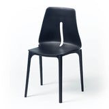 sedia oblong polipropilene antracite, dettaglio della seduta ergonomica in polipropilene