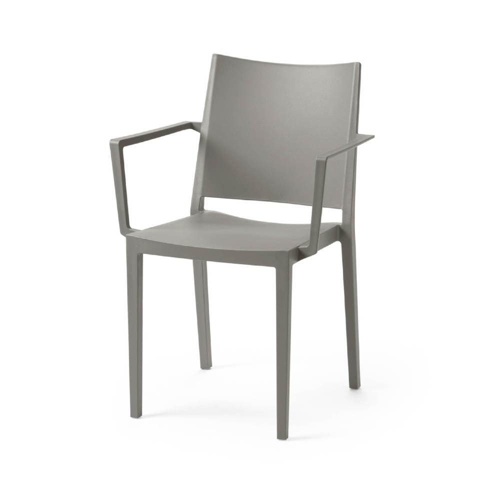 poltrona mosk polipropilene grigia, dettaglio della seduta ergonomica in polipropilene