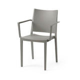 poltrona mosk polipropilene grigia, dettaglio della seduta ergonomica in polipropilene