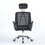 poltrona ufficio colin 46x62x107 cm. in tessuto e mesh nero e base cromata, perfetta per lunghe sessioni di lavoro al computer