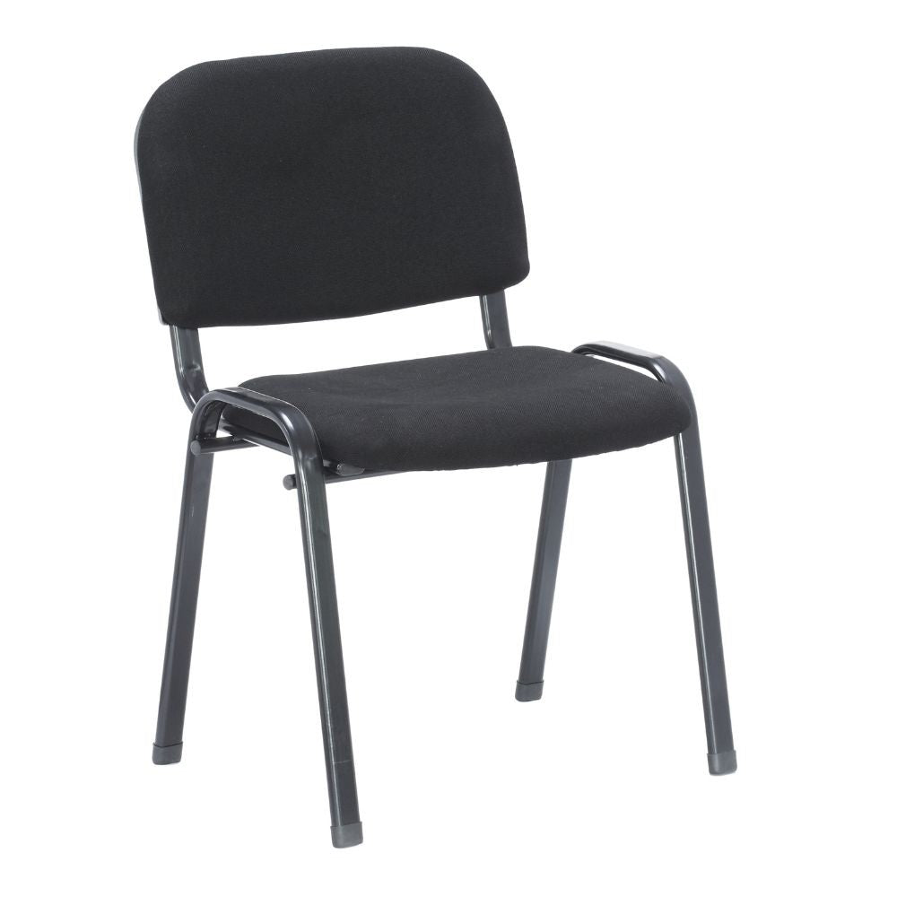 sedia da ufficio con struttura in metallo nero e tessuto nero, sedia ergonomica da ufficio per supporto lombare