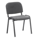 sedia da ufficio con struttura in metallo nero e tessuto grigio, sedia ergonomica da ufficio per supporto lombare