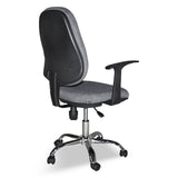 poltrona da ufficio cr415 tessuto grigio con base cromata, base girevole con ruote per massima mobilità