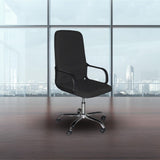 poltrona da ufficio cr106h in tessuto nero e base cromata, sedia ergonomica da ufficio per supporto lombare