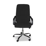 poltrona da ufficio cr106h in tessuto nero e base cromata, meccanismo reclinabile e regolabile in altezza