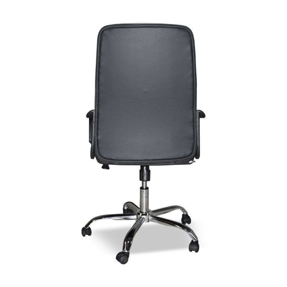 poltrona da ufficio cr106h in tessuto nero e base cromata, design professionale e comfort avanzato