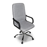 poltrona da ufficio cr106h in tessuto grigio e base cromata, perfetta per lunghe sessioni di lavoro al computer