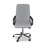 poltrona da ufficio cr106h in tessuto grigio e base cromata, meccanismo reclinabile e regolabile in altezza