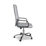poltrona da ufficio cr106h in tessuto grigio e base cromata, base girevole con ruote per massima mobilità