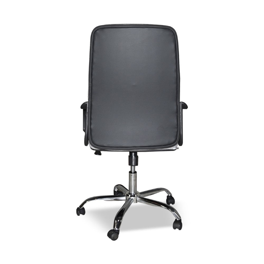 poltrona da ufficio cr106h in tessuto grigio e base cromata, design professionale e comfort avanzato