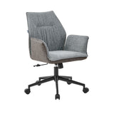 poltrona girevole citra con rotelle in retro elephant e seduta grigia, vista ambientata in studio o postazione di lavoro